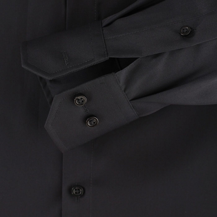 Čierna pánska košeľa, rukávy 72 cm, Non-iron, Slim fit