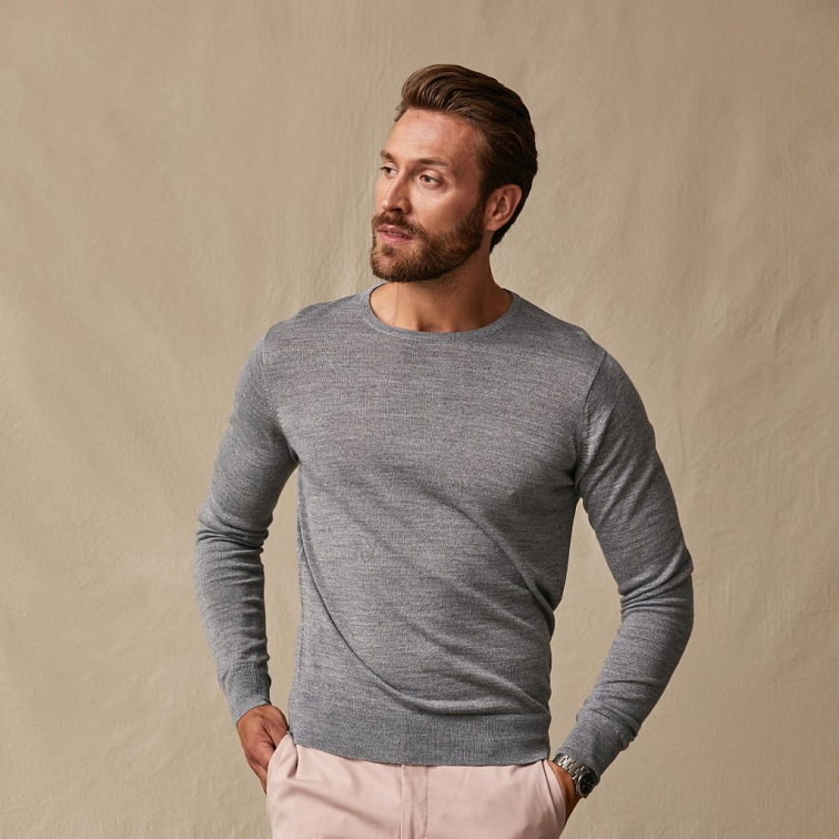 Svetlosivý merino sveter