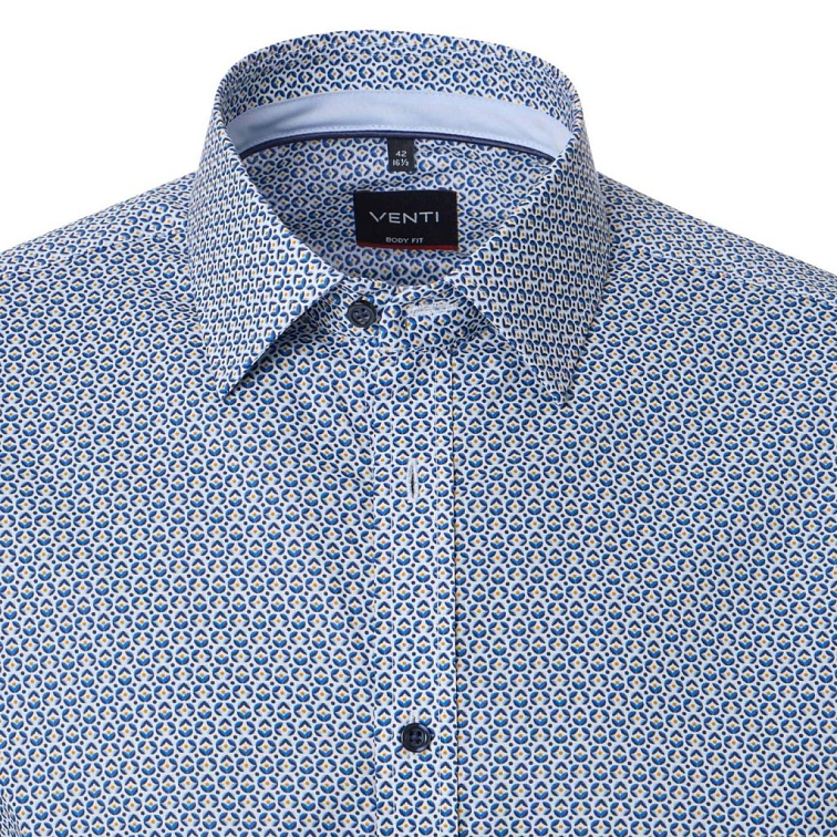 Vzorovaná strečová pánska košeľa, Body fit