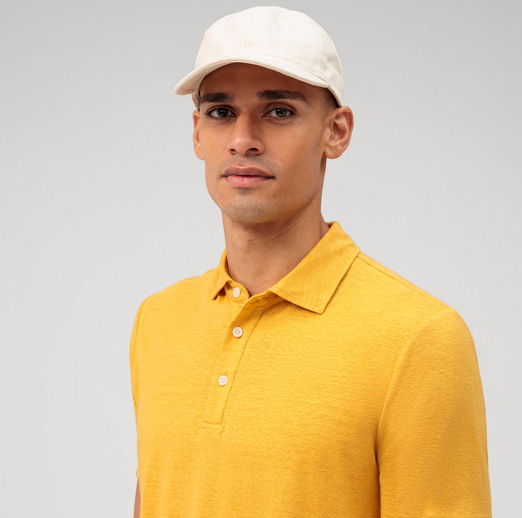 Žltá ľanová polokošeľa