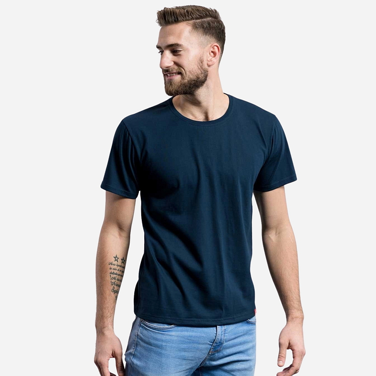 Navy modré bavlnené tričko