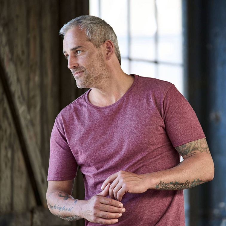 Bordové melírované tričko