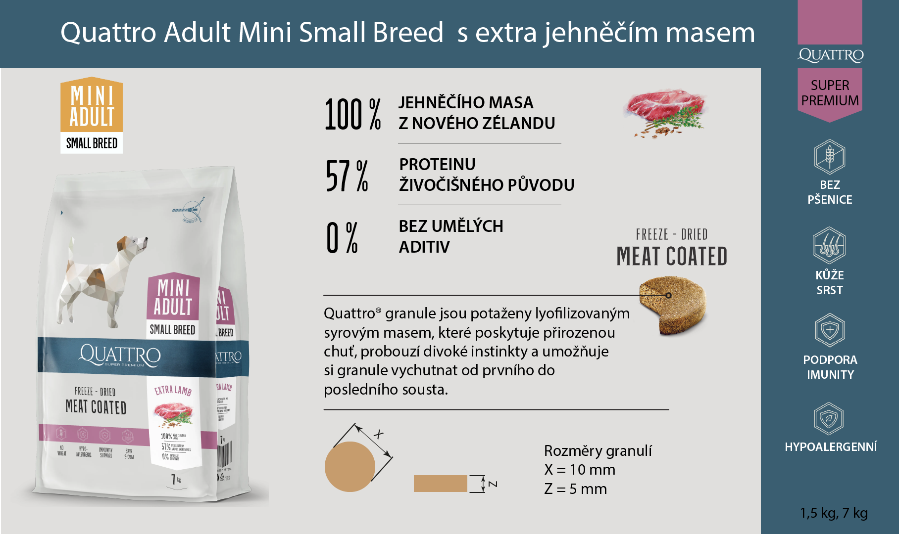 Quattro Adult Mini SB s extra jehněčím masem