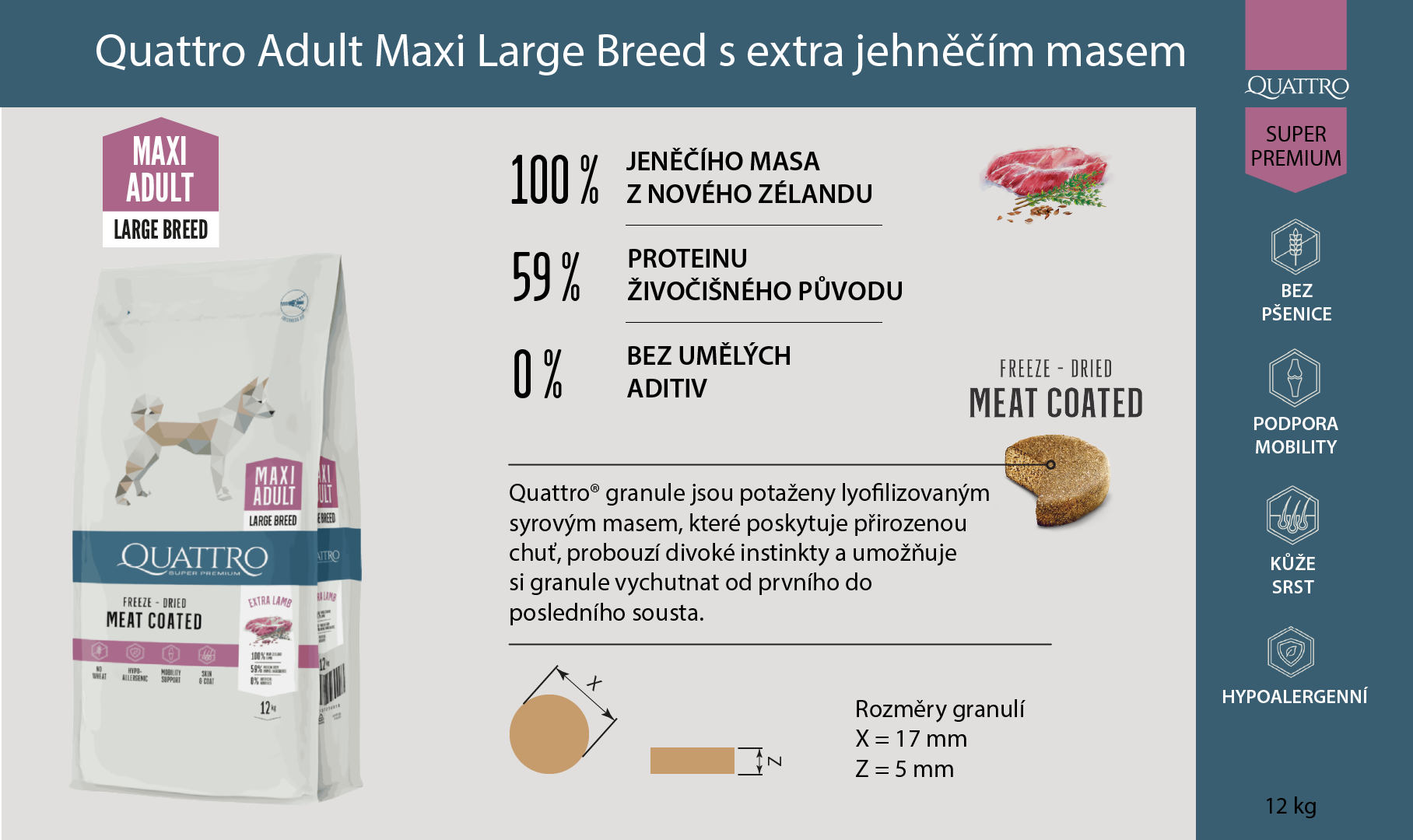 Quattro Adult Maxi LB s extra jehněčím masem