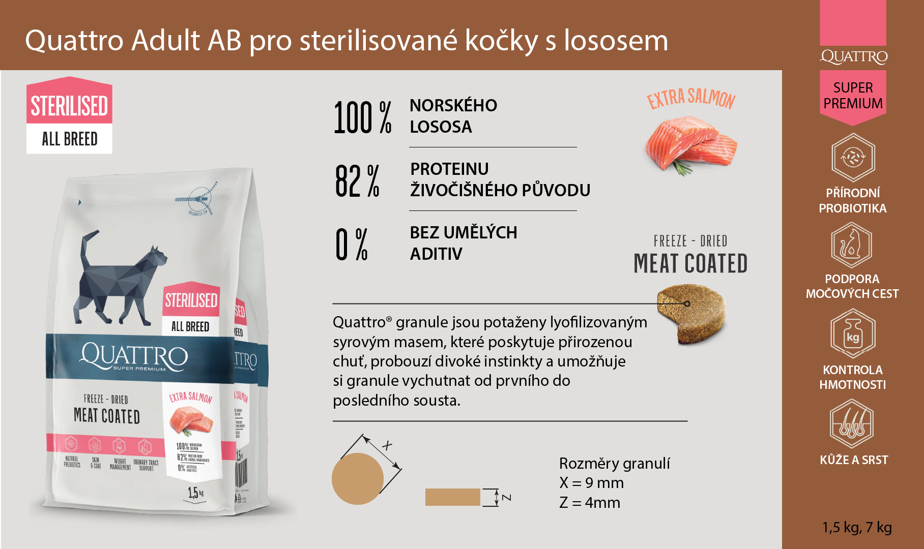 Quattro Cat Sterilised Adult AB s extra lososem