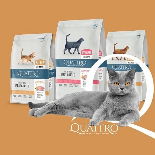 Quattro Cat Sterilised Adult AB s extra drůbežím masem