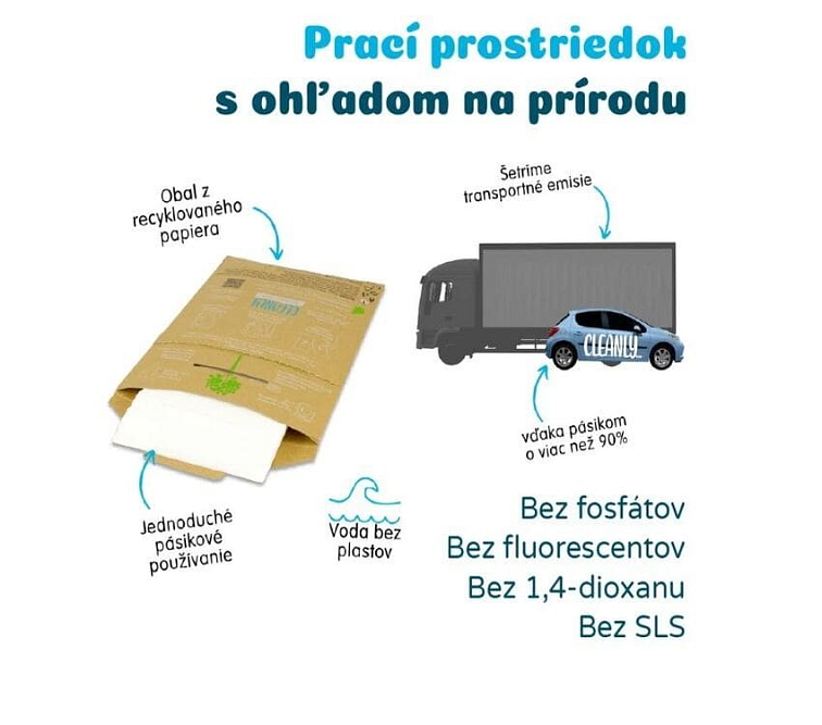 Cleanly Eco pracie pásiky Lanolín