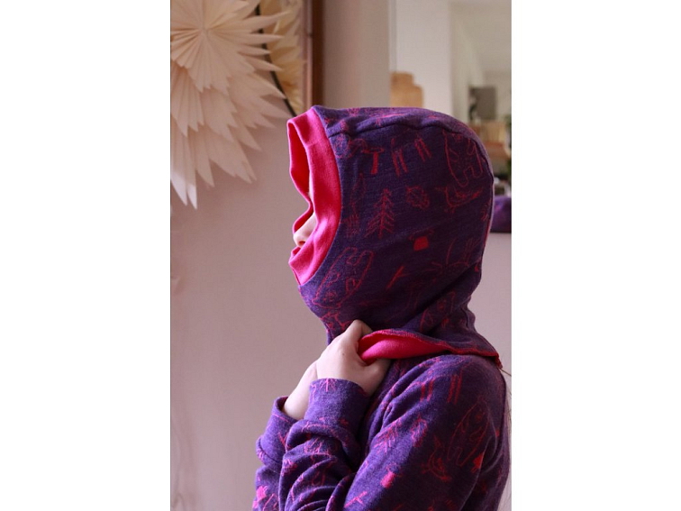 ActiveKids Merino detská kukla dvojvrstvová obojstranná Lesné zvieratká