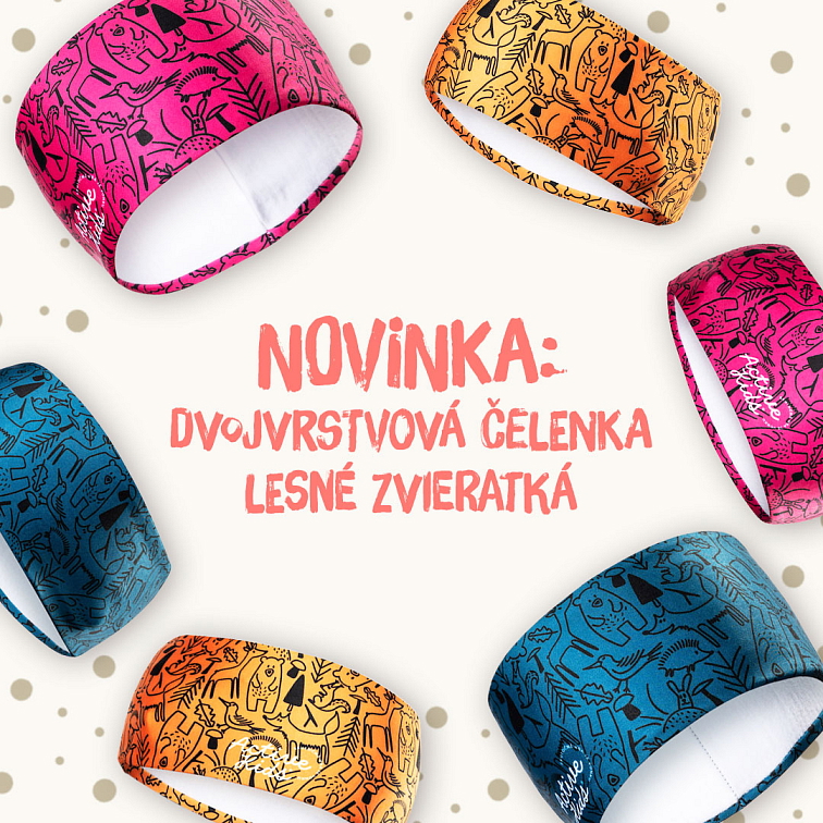 ActiveKids dvojvrstvová čelenka 10cm Lesné zvieratká