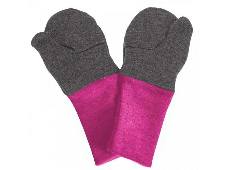 Crawler Merino detské rukavice palčiaky dvojvrstvové Ružová