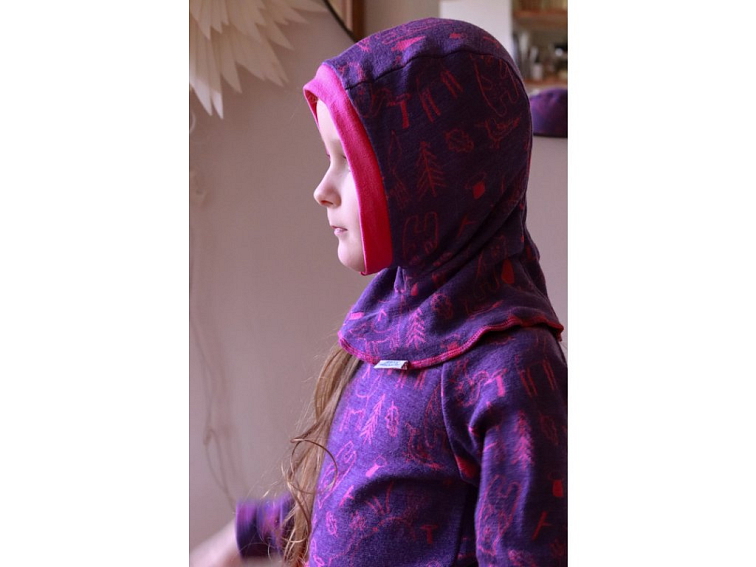 ActiveKids Merino detská kukla dvojvrstvová obojstranná Lesné zvieratká