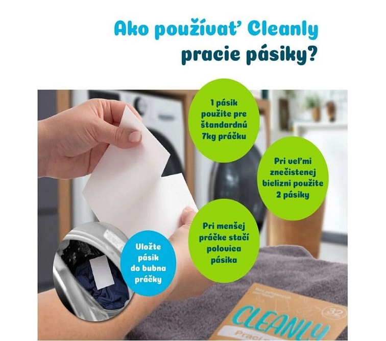 Cleanly Eco pracie pásiky Lanolín