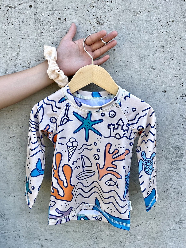 ActiveKids UPF50+ tričko pre deti s dlhým rukávom Veľrybky