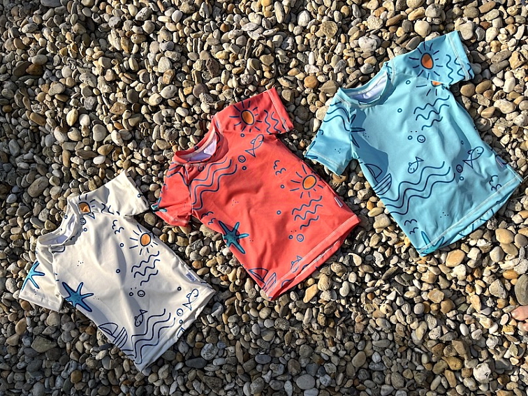 ActiveKids detské UPF50+ ochranné tričko s krátkym rukávom Vlnky