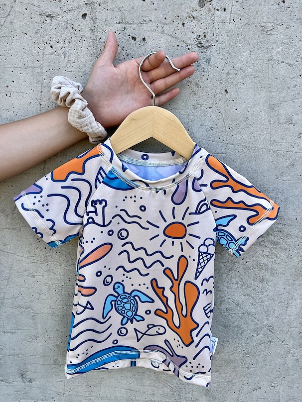 ActiveKids UPF50+ detské tričko s krátkym rukávom Veľrybky