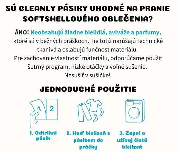 Cleanly Eco pracie pásiky na pranie, neparfumované