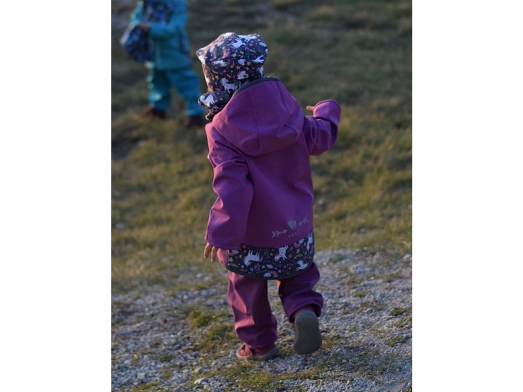 Unuo dievčenská softshellová bunda s fleecom Jednorožce