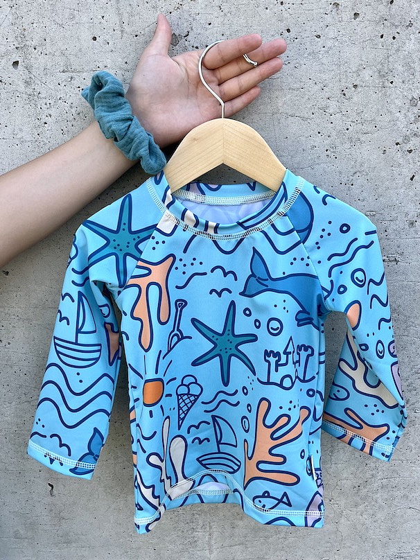 ActiveKids UPF50+ tričko pre deti s dlhým rukávom Veľrybky