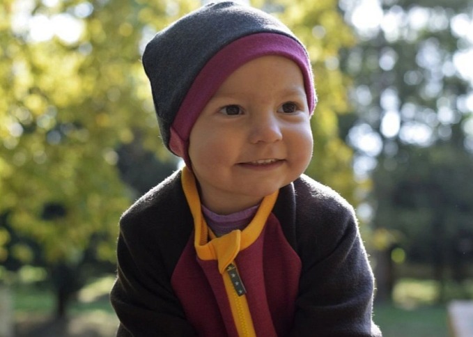 Crawler Merino detská čiapka dvojvrstvová Grafitová