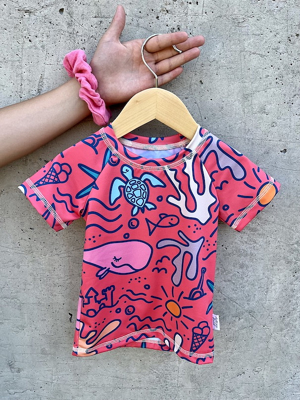 ActiveKids UPF50+ detské tričko s krátkym rukávom Veľrybky