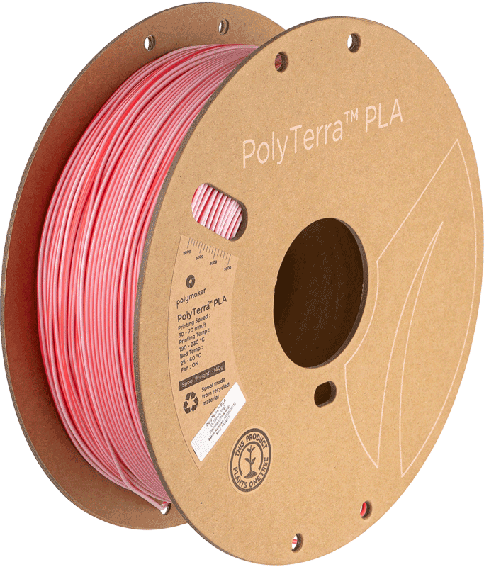Polymaker PolyTerra PLA Dual Flamingo (ružová-červená) 1,75mm 1kg