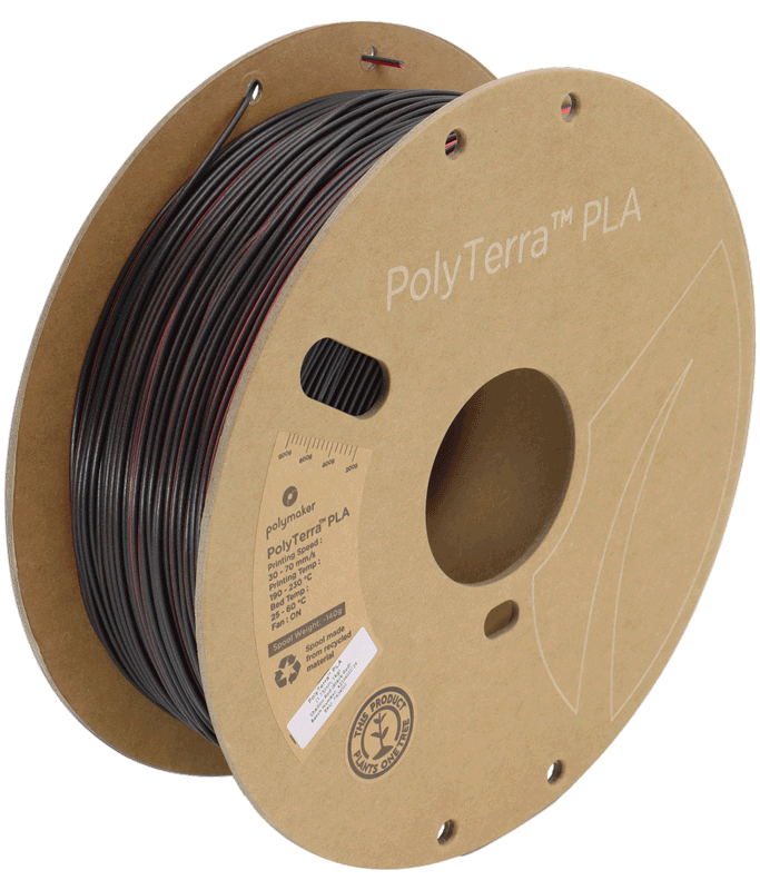 Polymaker PolyTerra PLA Dual Shadow Red (čierna-červená) 1,75mm 1kg