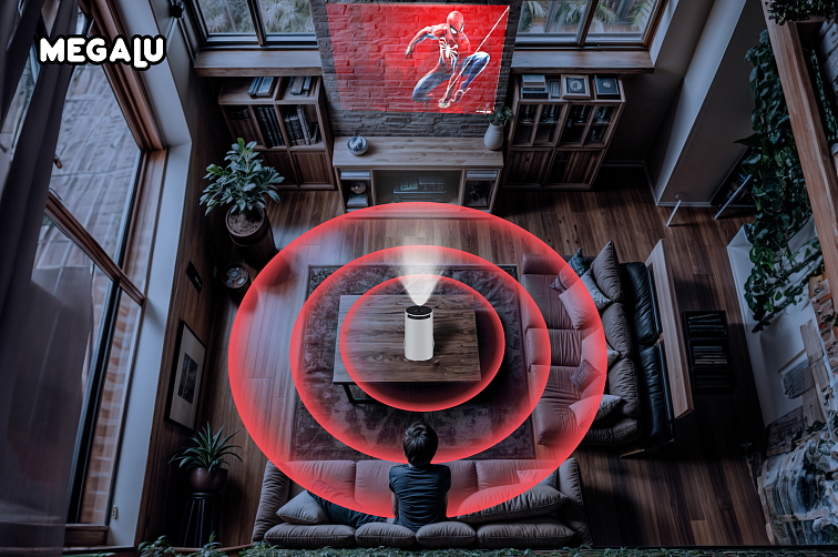 Domácí kino projektor MEGALU Standard Bílý HD – 130" obraz