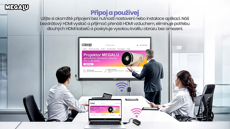 Bezdrátový HDMI kabel – vysílač a přijímač pro přenos obrazu a zvuku