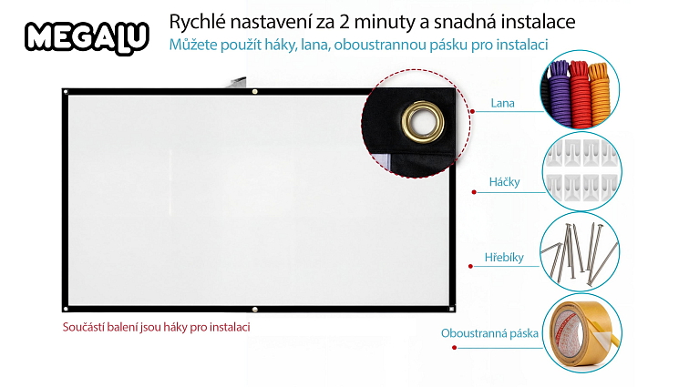 Přenosné plátno s technologií zvýšení světlosti