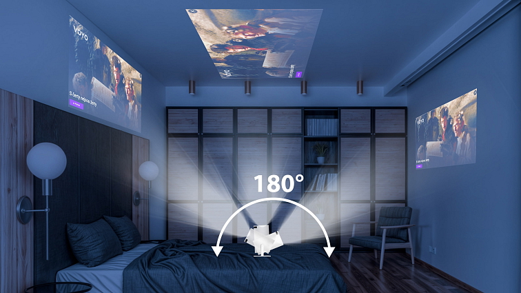 Domácí kino projektor MEGALU Standard Bílý HD – 130" obraz