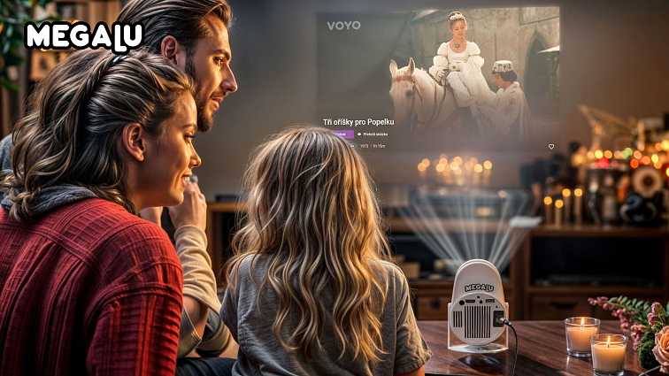 Domácí kino projektor MEGALU Standard Bílý HD – 130" obraz