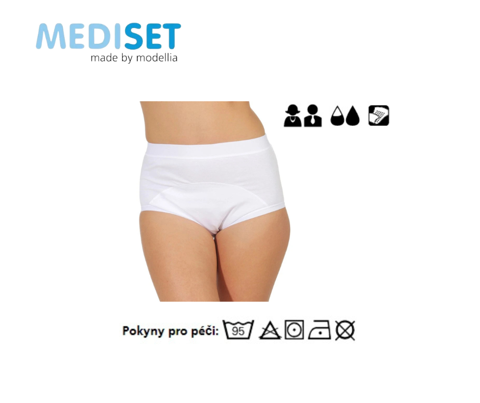 Unisex inkontinenční kalhotky s fixací vložek a protiskluzovou povrchovou úpravou