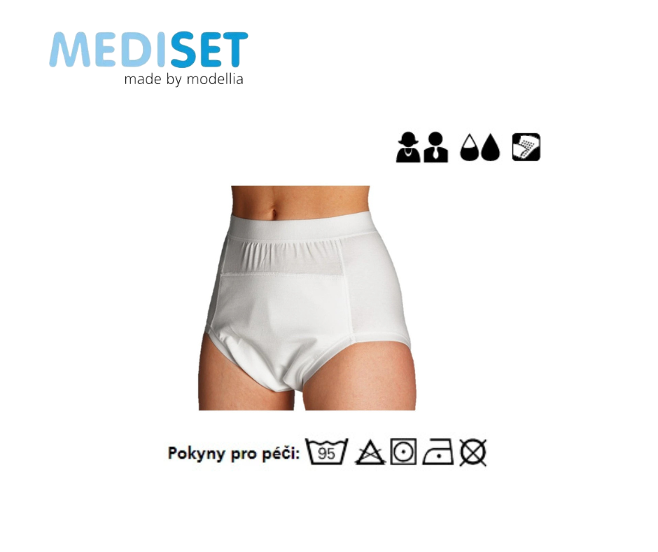 Unisex inkontinenční kalhotky s fixací vložek s bavlněnou PU membránou