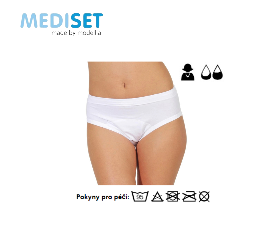 Dámské inkontinenční kalhotky s fixací vložek a distribuční vrstvou Bioactiv