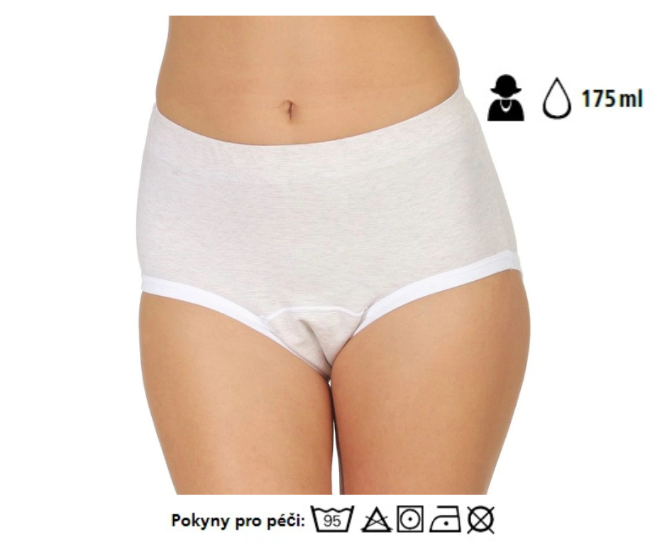 Dámské kalhotky s ionty stříbra a omyvatelnou absorpční vložkou