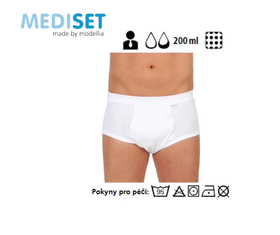 Pánské slipy s absorpční vložkou a povlakem Mediset