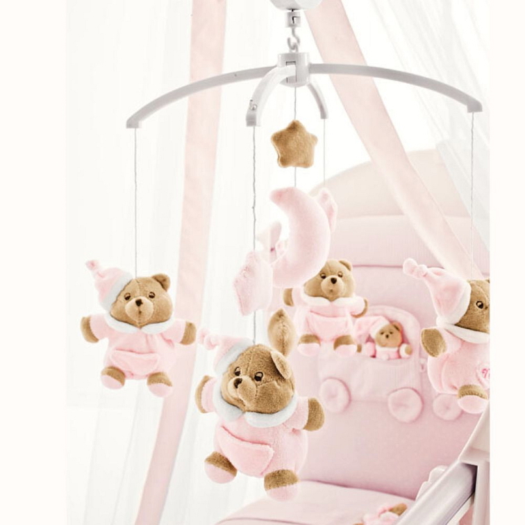 Nanán hrací kolotoč nad postieľku Puccio ružový