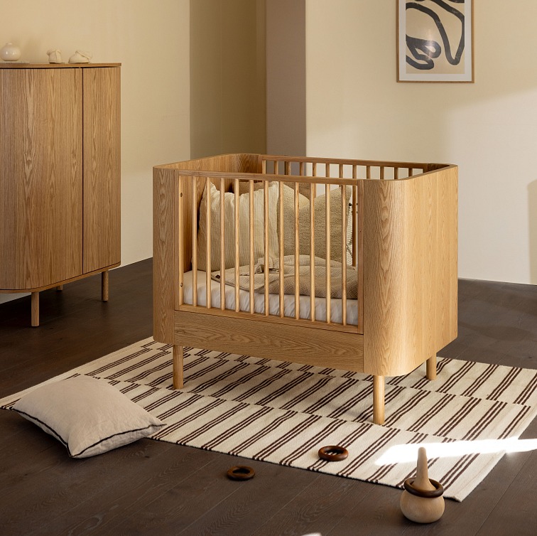 QUAX prestaviteľná postieľka Yume Natural Ash 140 x 70 cm (3v1)