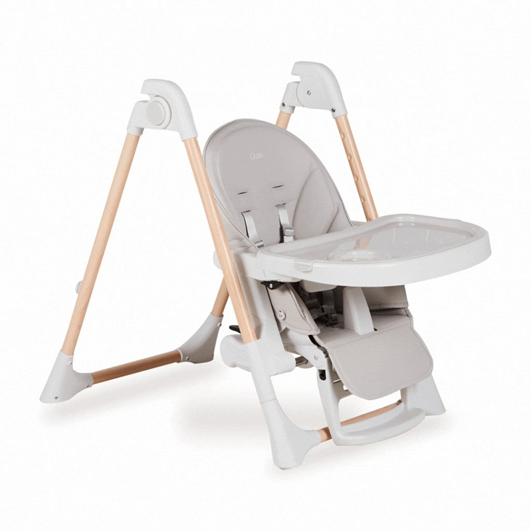 Quax rastúca detská jedálenská stolička Quax Papum – biela/prírodná