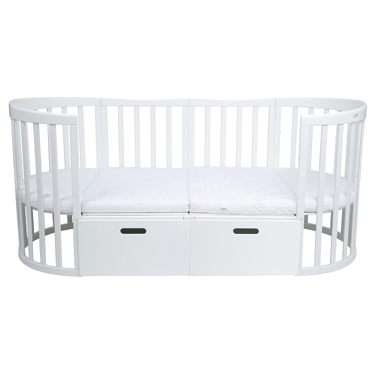 SmartGrow rastúca oválna postieľka s matracom 7v1 - olivová