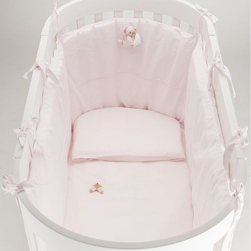 Nanán detská oválna postieľka s matracom Puccio ružová