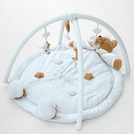 Nanán detská oválna postieľka s matracom Puccio modrá