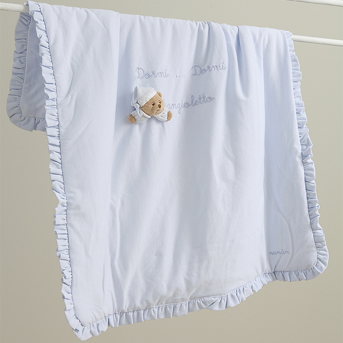 Nanán detská oválna postieľka s matracom Puccio modrá