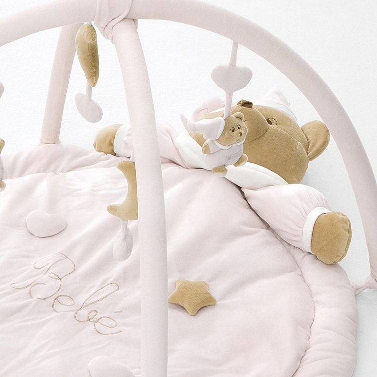 Nanán detská oválna postieľka s matracom Puccio ružová