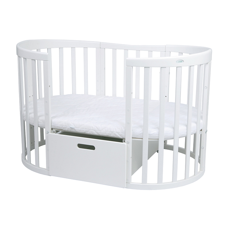 SmartGrow rastúca oválna postieľka s matracom 7v1 - olivová