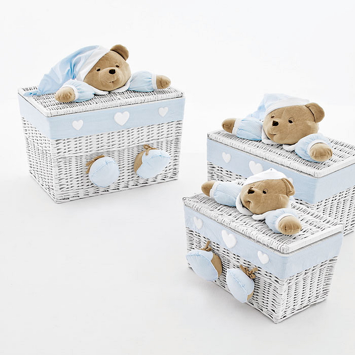 Nanán detská oválna postieľka s matracom Puccio modrá