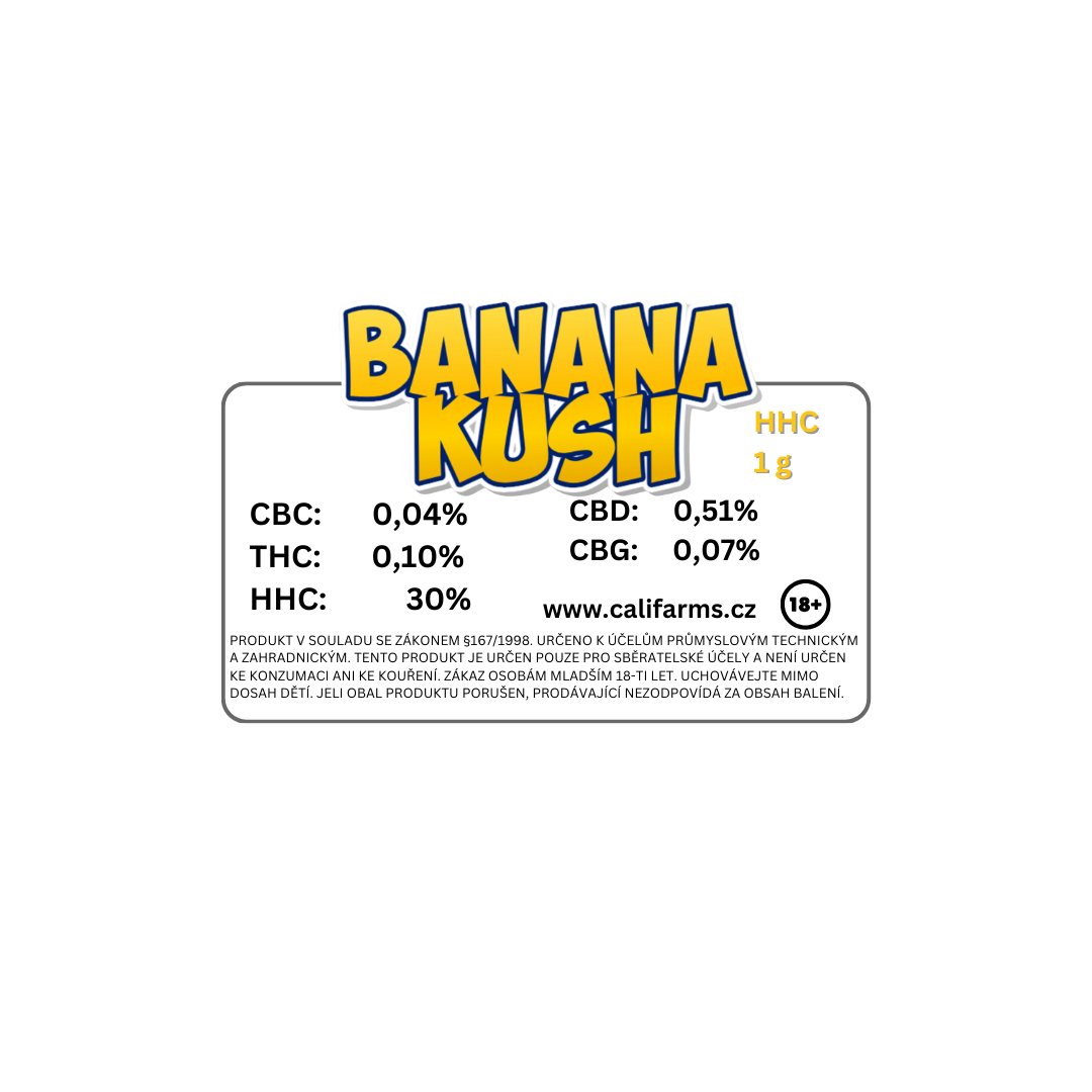 HHC květy Banana Kush - HHC: 30%, CBD: 0,51% THC: 0,10 %
