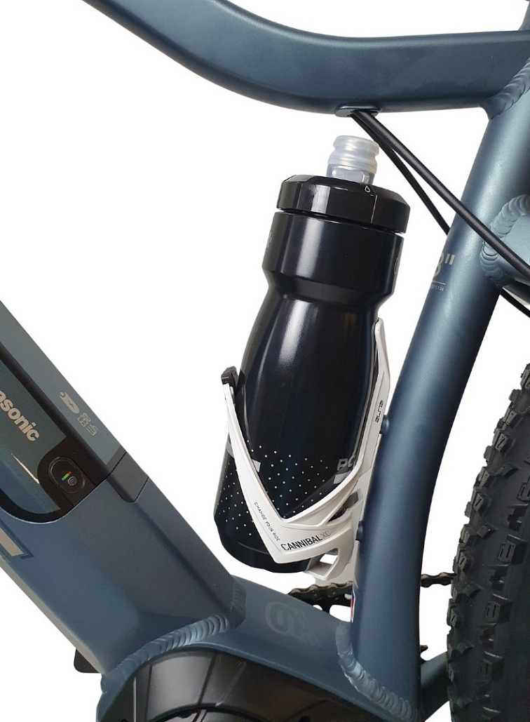 Elite košík na láhev Cannibal - lesklý bílý/černý