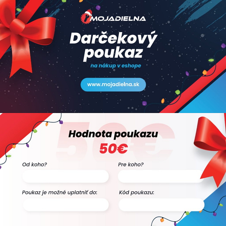 Darčeková poukážka v hodnote 50 eur + darčekové balenie s multifunkčnými kliešťami