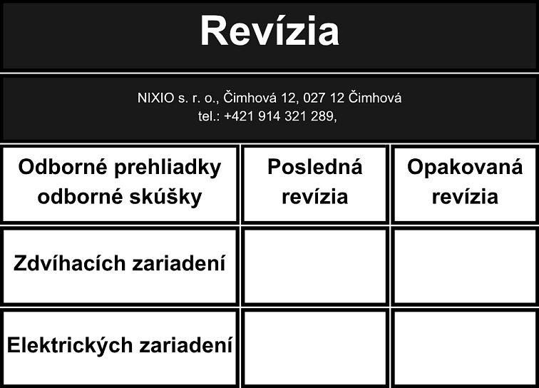 Revízia zdvíhacieho zariadenia